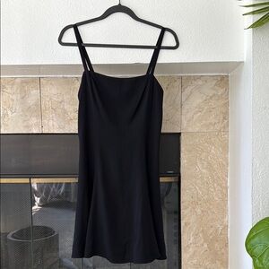 Black Sleeveless Spaghetti Strap Mini Dress